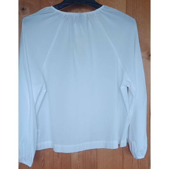 NWT Universal Thread White Peasant Top Womens Large Boxy 100% Cotton Puff Sleeve - Picture 2 of 6